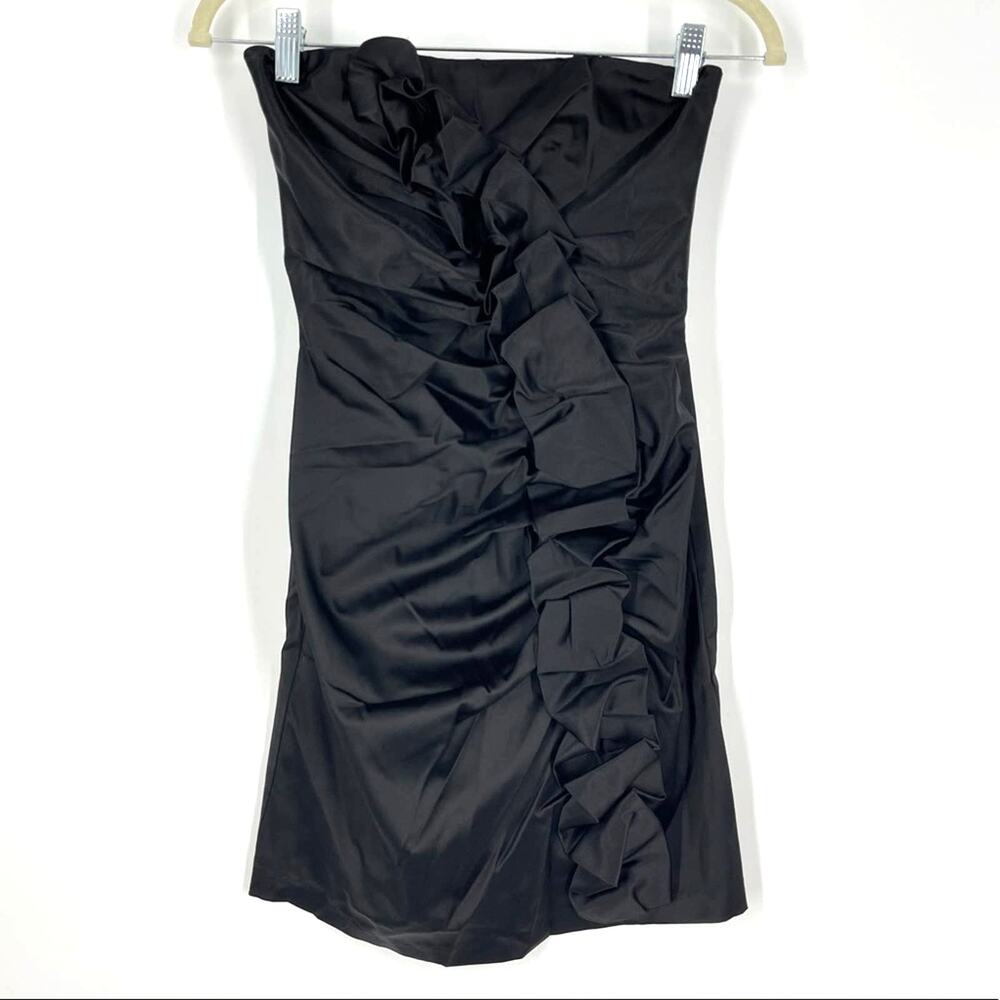 VTG Gunne Sax 2 by Jessica McClintock Strapless Black Mini Bodycon Dress Size 3